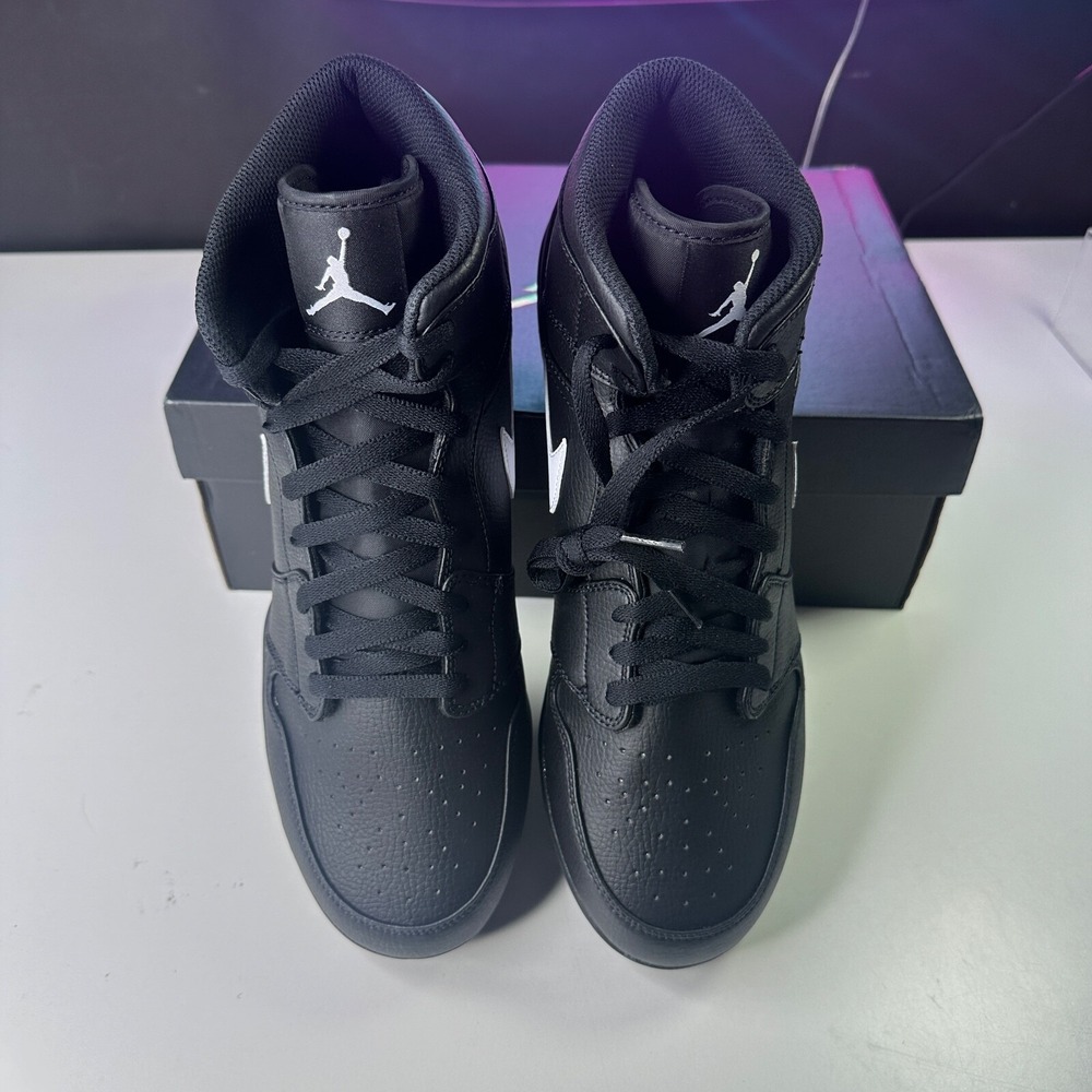 Nike Air Jordan 1 Mid TD Black White football cleats FJ6805-001 Men's 13 NEW - Picture 4 of 6